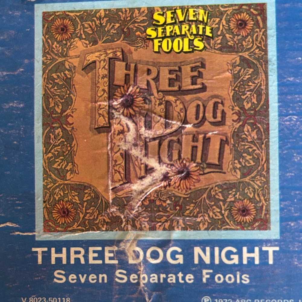 Vintage Three Dog Night Seven Seperate Fools 8 Track 1972 ABC Records Blue Case - Picture 7 of 11